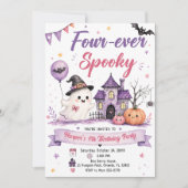 Four-ever enge Halloween verjaardagsfeestje Kaart (Voorkant)