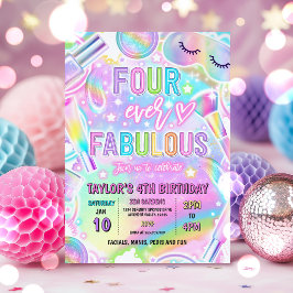Four Ever Fabulous Rainbow Spa Make-up Verjaardag  Kaart
