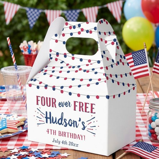 Four Ever Free! 4 juli 4e verjaardagsfeestje Bedankdoosjes