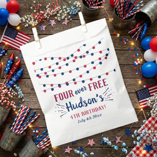 Four Ever Free! 4 juli 4e verjaardagsfeestje Bedankzakje