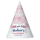 Four Ever Free! 4 juli 4e verjaardagsfeestje Feesthoedjes (Voorkant)