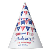 Four Ever Free! 4 juli 4e verjaardagsfeestje Feesthoedjes (Voorkant)