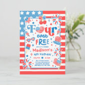 Four Ever Free 4 juli 4e verjaardagsfeestje Kaart (Staand voorkant)