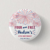 Four Ever Free! 4 juli 4e verjaardagsfeestje Ronde Button 3,2 Cm (Voorkant)