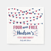 Four Ever Free! 4 juli 4e verjaardagsfeestje Servet (Voorkant)