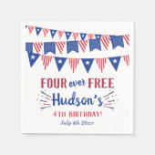 Four Ever Free! 4 juli 4e verjaardagsfeestje Servet (Voorkant)