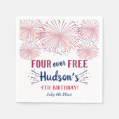Four Ever Free! 4 juli 4e verjaardagsfeestje Servet (Voorkant)