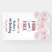 Four Ever Free! 4 juli 4e verjaardagsfeestje Spandoek (Horizontaal)