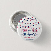 Four Ever Free! 4 juli verjaardagsfeestje Ronde Button 3,2 Cm (Voorkant /achterkant)