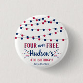 Four Ever Free! 4 juli verjaardagsfeestje Ronde Button 3,2 Cm (Voorkant)