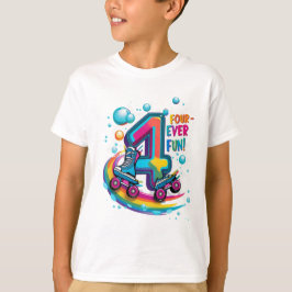 Four-ever Fun – Kleurrijke 4e verjaardag Roller Sc T-shirt