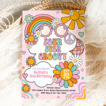 Four Ever Groovy 70s Flower Power Rainbow Verjaard