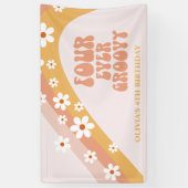 Four Ever Groovy Retro Daisy 4e Verjaardag Banner (Verticaal)