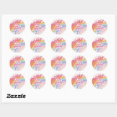 Four Ever Groovy Retro Regenboog 4e Verjaardag Ronde Sticker (Vel)