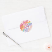 Four Ever Groovy Retro Regenboog 4e Verjaardag Ronde Sticker (Envelop)