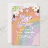 Four Ever Groovy Spa Regenboog 4e Verjaardag Kaart (Voorkant)