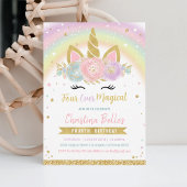 Four Ever Magical Unicorn 4e verjaardagsuitnodigin Kaart