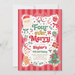 Four Ever Merry Kerstboog 4e Verjaardag Kaart