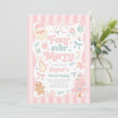 Four Ever Merry Kerstboog 4e Verjaardag Kaart (Staand voorkant)