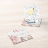 Four Ever Pink Princess Castle Birthday coaster  Kartonnen Onderzetters (Insitu)