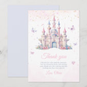 Four Ever Princess Birthday Fairytale Castle Girls Bedankkaart (Voorkant / Achterkant)