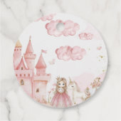 Four Ever Princess roze Kasteel Unicor Verjaardag Bedankjes Labels (Achterkant)
