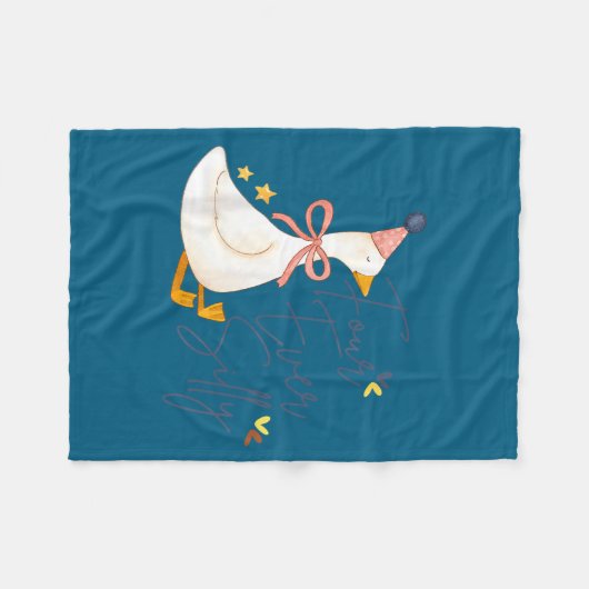 Four Ever Silly Funny Silly Goose 4th Birthday  Fleece Deken (Voorkant (Horizontaal))