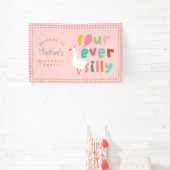 Four Ever Silly Goose 4de verjaardag meisjes welko Spandoek (Insitu)