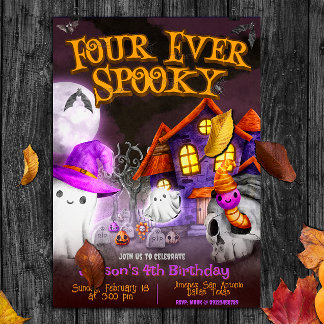 Four Ever Spooky - 4e verjaardag uitnodiging