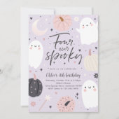 Four Ever Spooky Boho Halloween Ghost 4e Verjaarda Kaart (Voorkant)