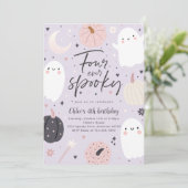 Four Ever Spooky Boho Halloween Ghost 4e Verjaarda Kaart (Staand voorkant)