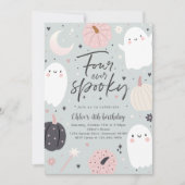 Four Ever Spooky Boho Halloween Ghost 4e Verjaarda Kaart (Voorkant)