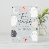 Four Ever Spooky Boho Halloween Ghost 4e Verjaarda Kaart (Staand voorkant)