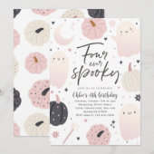 Four Ever Spooky Boho Halloween Ghost 4e Verjaarda Kaart (Voorkant / Achterkant)