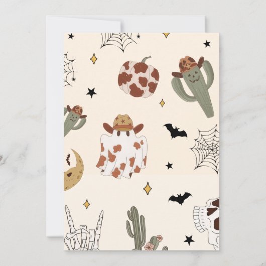 Four Ever Spooky Groovy Cactus Halloween Verjaarda Kaart (Achterkant)