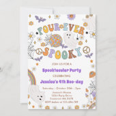 Four Ever Spooky Groovy Halloween 4e Verjaardag Kaart (Voorkant)