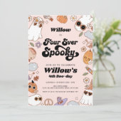 Four Ever Spooky Groovy Halloween Verjaardag Kaart (Staand voorkant)