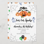 Four Ever Spooky Halloween 4th Birthday Invitation Kaart (Voorkant / Achterkant)