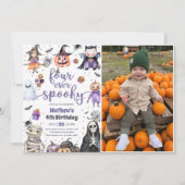 Four Ever Spooky Halloween Ghost 4th Verjaardag Kaart (Voorkant)