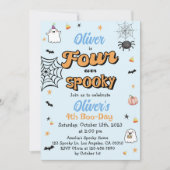 Four Ever Spooky Halloween Jongen 4e Verjaardag Kaart (Voorkant)