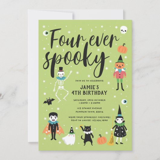 Four Ever Spooky Halloween Uitnodiging (Voorkant)