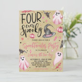 Four Ever Spooky Halloween Verjaardag Kaart (Staand voorkant)