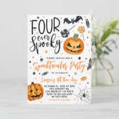 Four Ever Spooky Halloween Verjaardag Kaart (Staand voorkant)