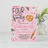 Four Ever Spooky Halloween Verjaardag Kaart (Staand voorkant)