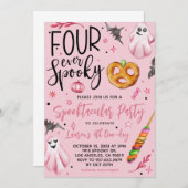 Four Ever Spooky Halloween Verjaardag Kaart (Voorkant / Achterkant)