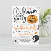 Four Ever Spooky Halloween Verjaardag Kaart (Staand voorkant)