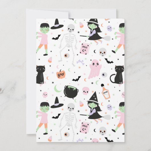 Four Ever Spooky Halloween Verjaardagsuitnodiging Kaart (Achterkant)