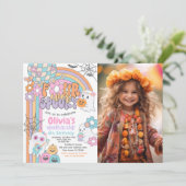 Four Ever Spooky Hippie Halloween 4th Birthday Kaart (Staand voorkant)