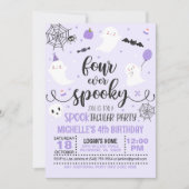 Four Ever Spooky Invitation - Meisje (Paarse) Kaart (Voorkant)