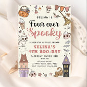 Four Ever Spooky Leuke Ghost Halloween Verjaardag Kaart